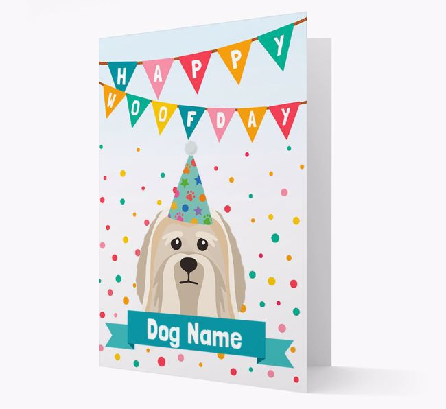 Personalized Card 'Happy Woofday {dogsName}' with {breedCommonName} Icon